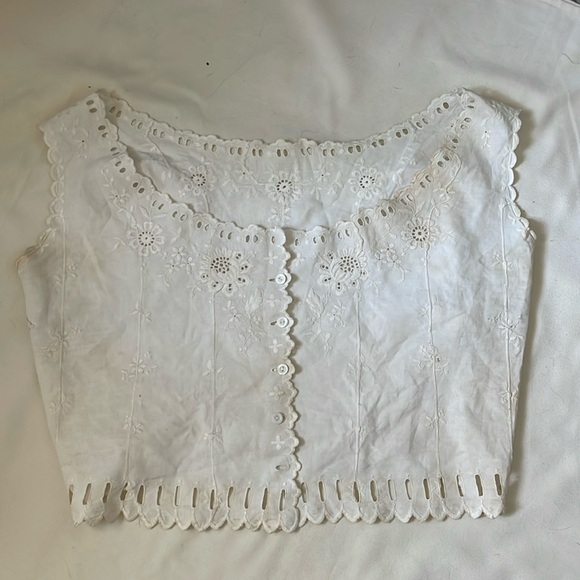 Antique embroidered Floral/Eyelet Corset Cover